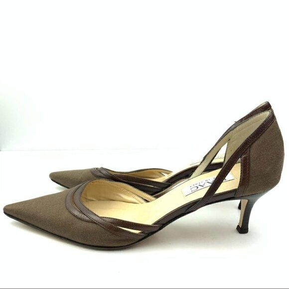 Isaac heels 8.5 brown army green Italian leather old money corp core 90s y2k - Picture 5 of 12